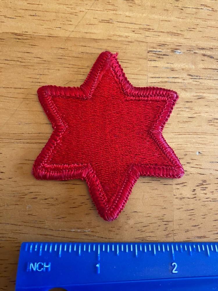 US Army 6th Infantry Division Red 6 Pointed Star Patch INV5078