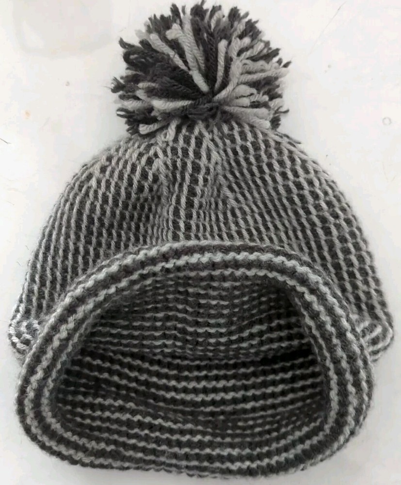 Blank And Grey Crocheted Hat, New