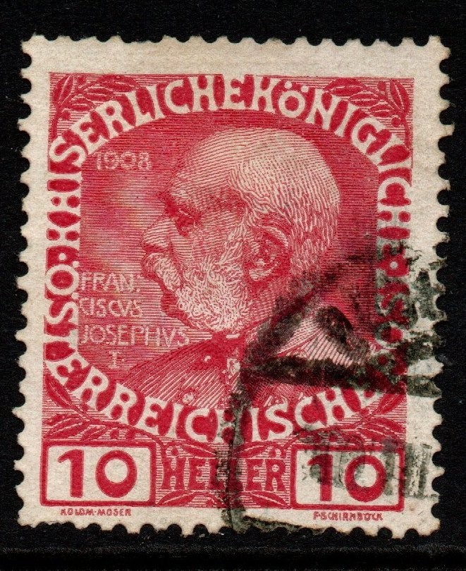 AUSTRIA SG194A 1908 10h RED USED