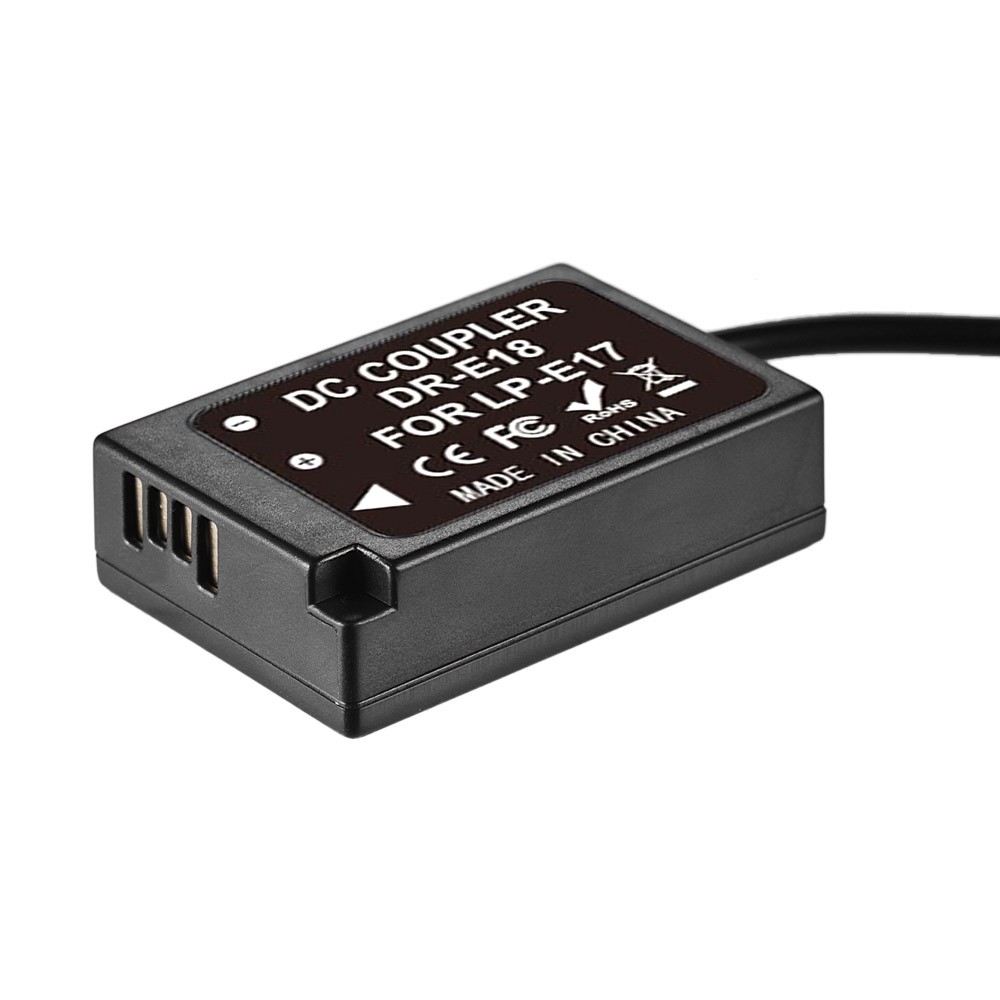 Andoer DR-E18 LP-E17 Dummy Battery Pack Coupler Adapter With DC Male IBPR