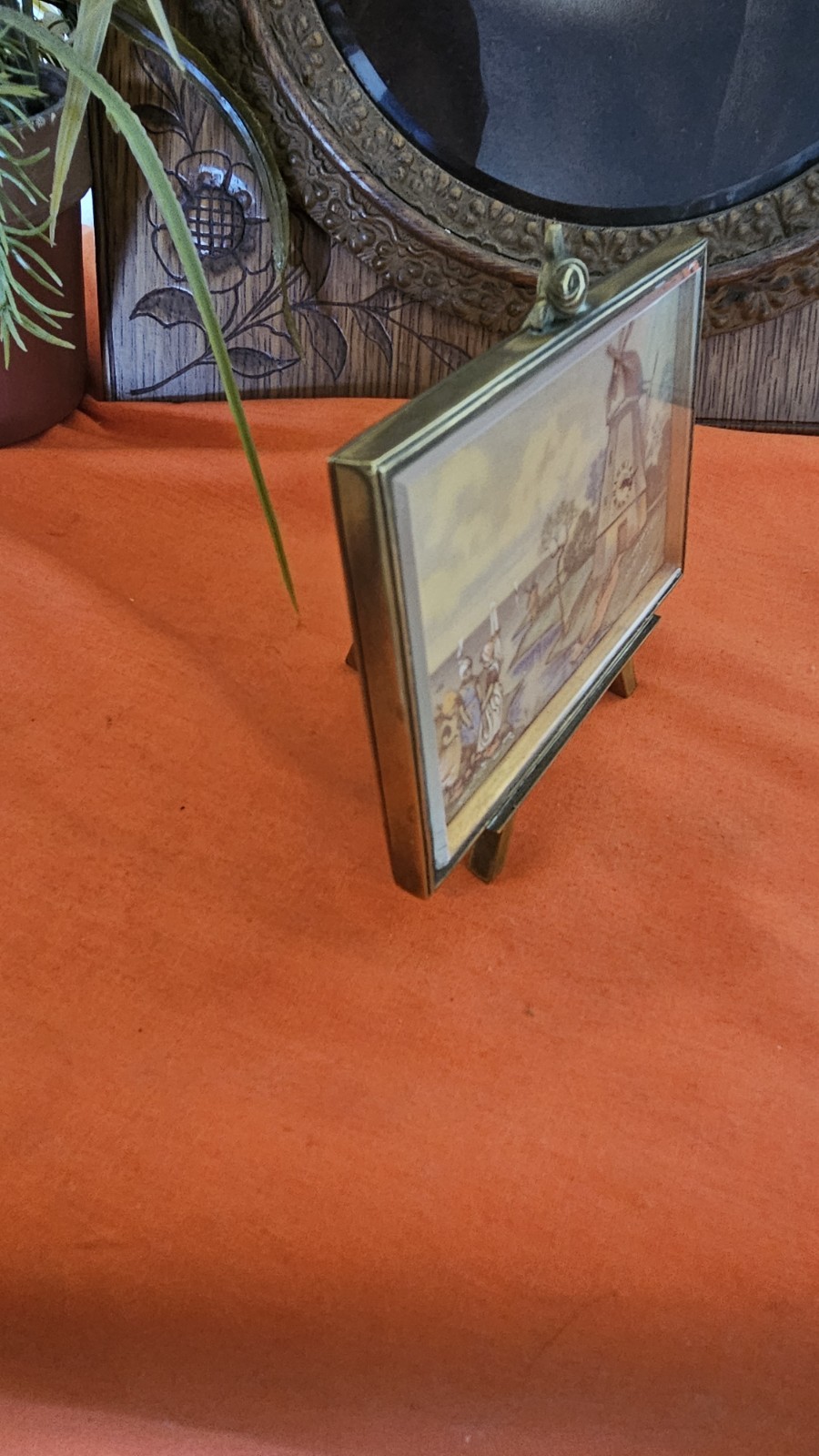 Vintage Mini Art Desk Clock Wind Mill Animated Didisheim Goldschmid Fils Working