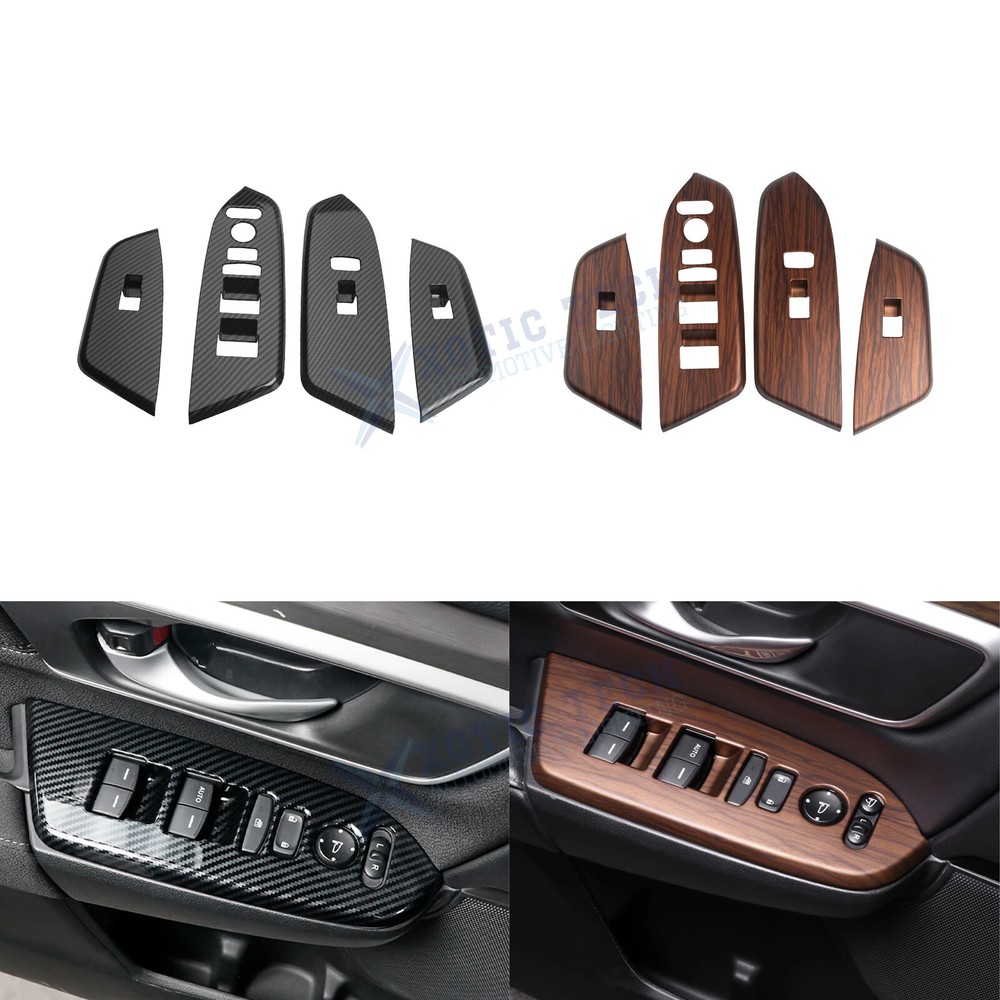 4pcs/Set Window Lift Door Lock Control Overlay Cover For Honda CRV 2017-2022