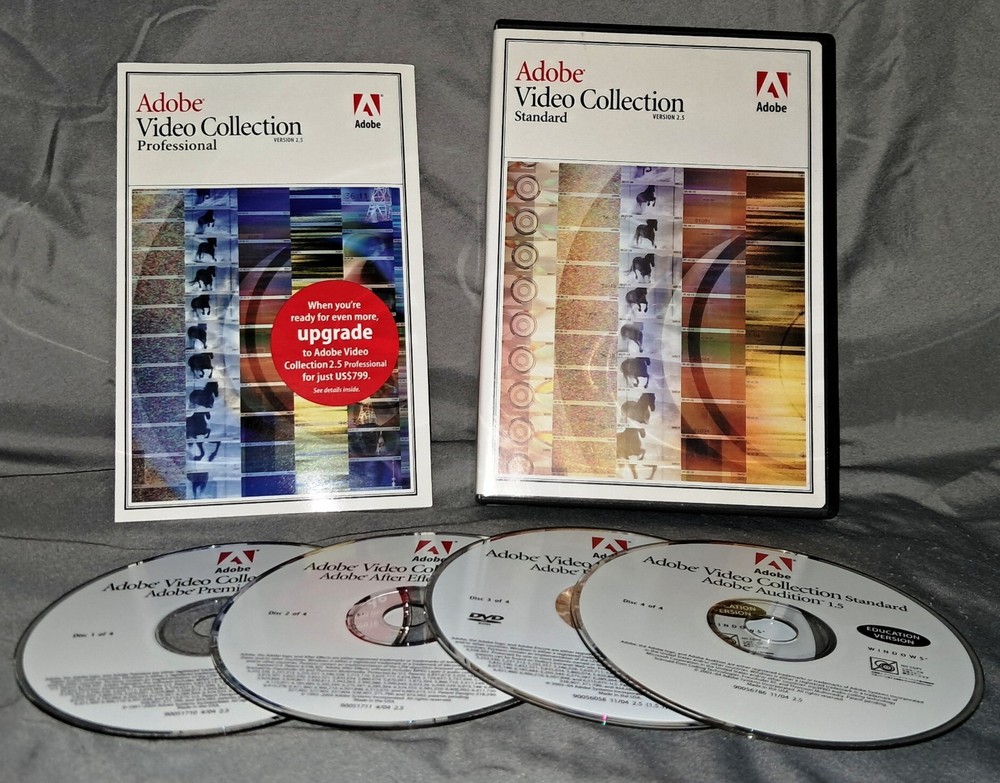 Adobe Video Collection Standard Ver 2.5 PC/Computer Software Editing 4 Discs