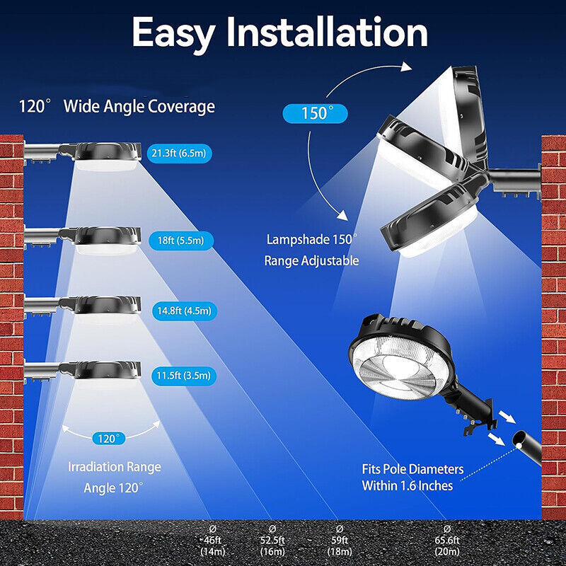 150W LED Barn Yard Street Outdoor Security Dusk to Dawn Waterproof Flood Light