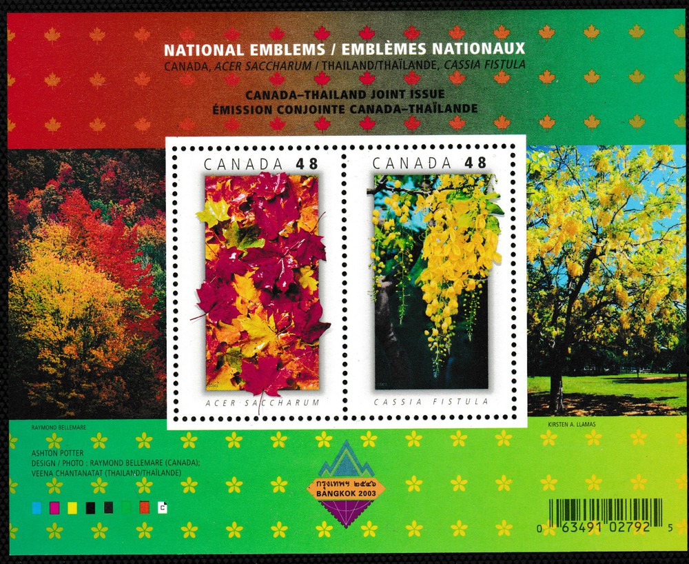 Canada FS 2001B National Emblems Canada-Thailand seals issue