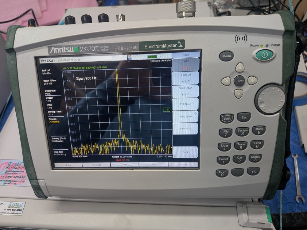 Anritsu MS2720T Handheld Spectrum Master Analyzer 20 GHz Cald! Touchscreen! Opts