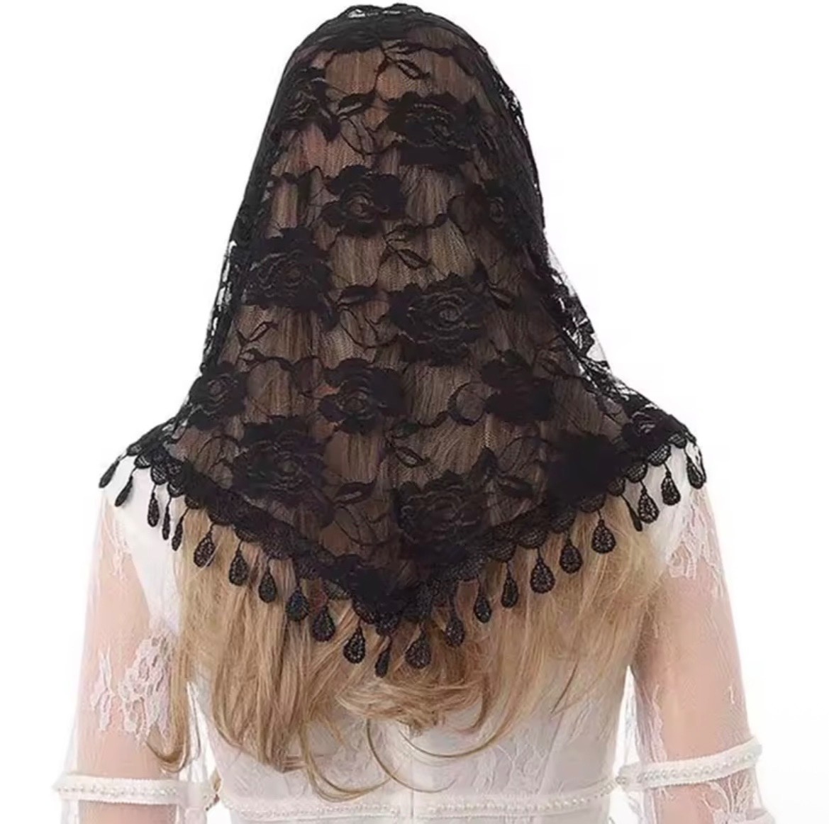Lace Mantilla Catholic Veil Church Veil Chapel Veil Head Covering Latin Mass