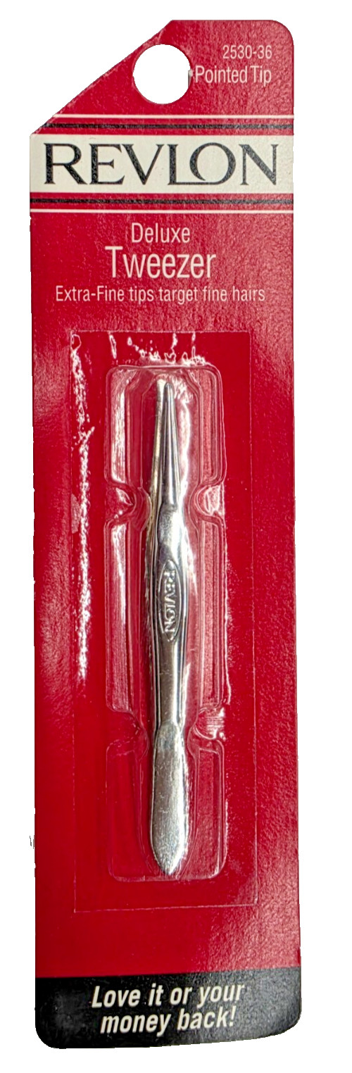 NEW Revlon Deluxe Tweezers EXTRA-FINE TIPS TARGET FINE HAIRS 2530-36