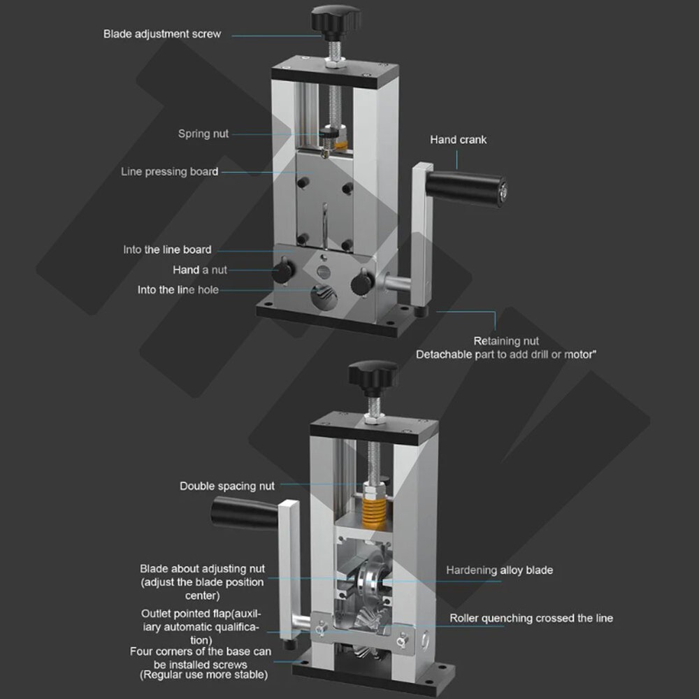 Manual Electric Wire Stripping Machine Cable Stripper Crank Scrap Copper Cutter
