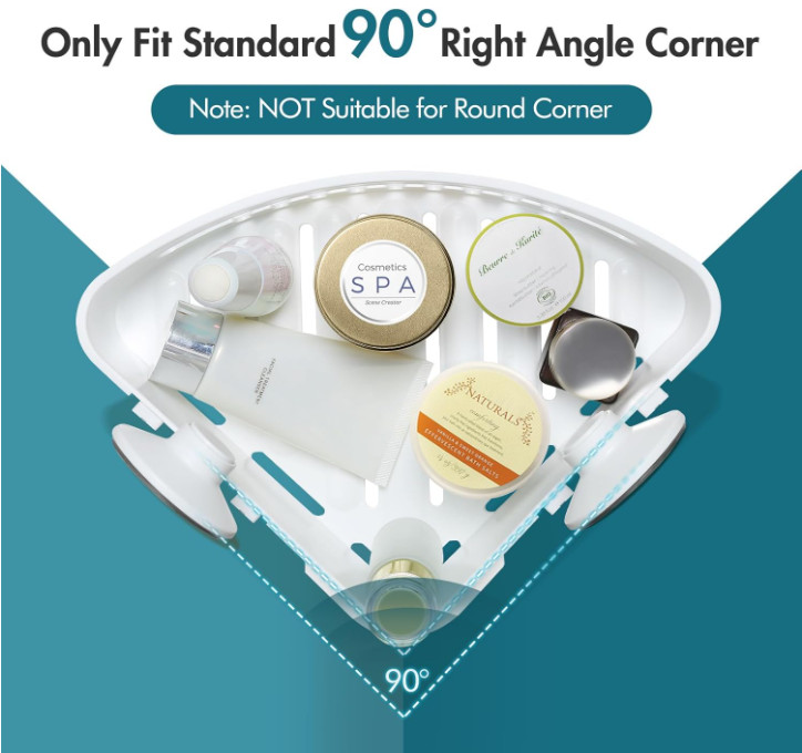 2 Pack Suction Cup Adhesive Shelves, NO-drilling Heavy Duty Storage Racks