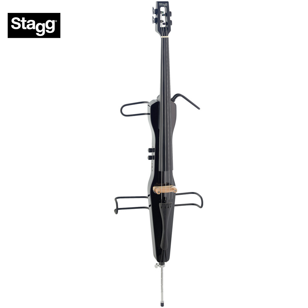 Stagg ECL 4/4 BK Full Size Solid Maple Electric Cello Black with Bag and Bow