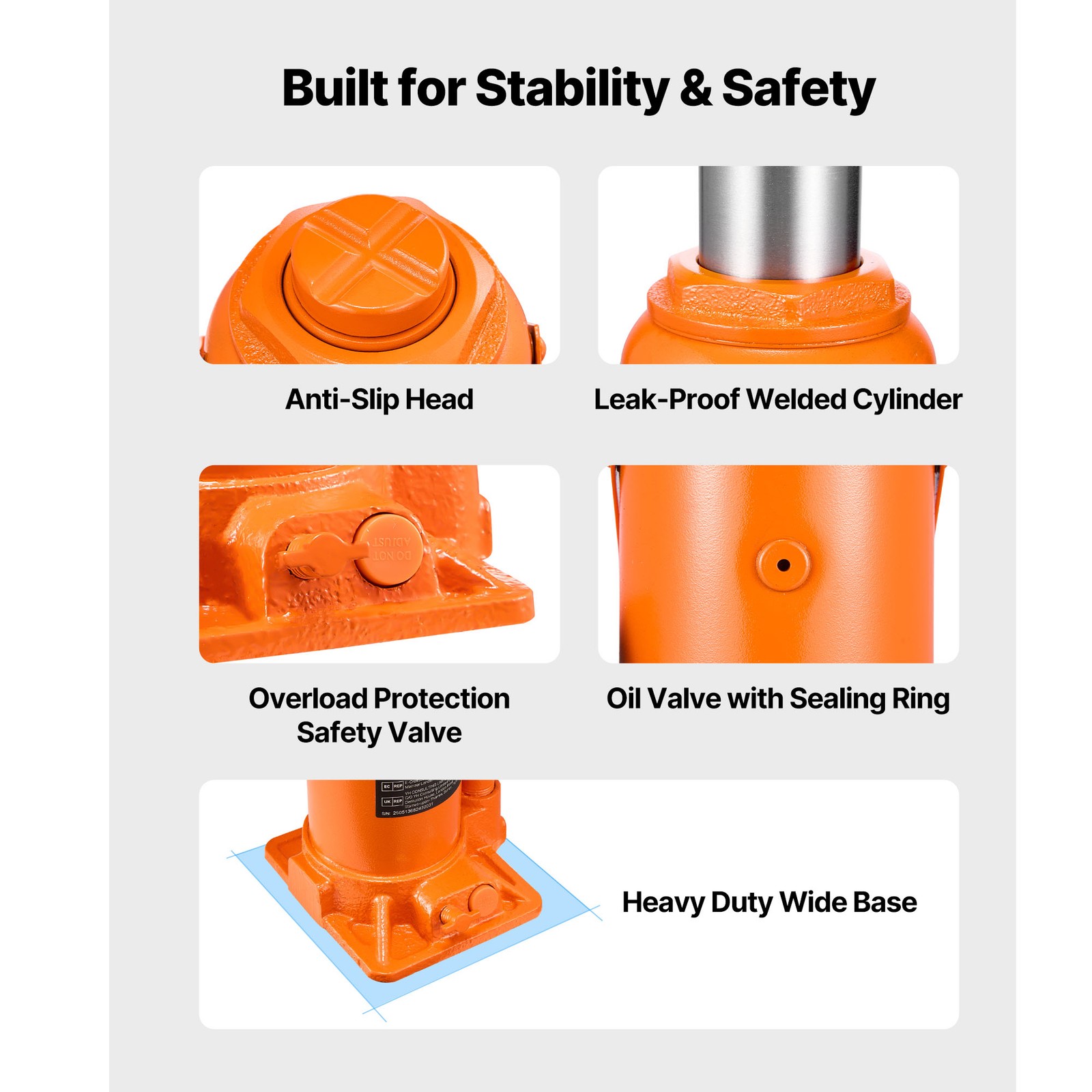 Uimoso Hydraulic Bottle Jack 20 Ton (44092 lbs) High Lift for Vehicle Repairs