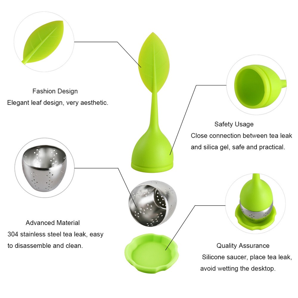 1Pcs Tea Infuser Loose Tea Leaf Strainer Herbal Spice Silicone Filter Diffuser