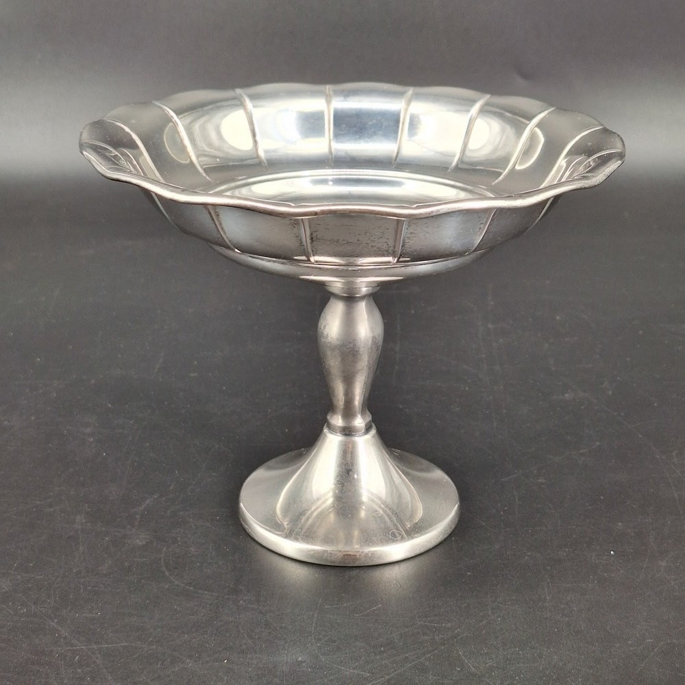 Vintage Art Deco Cheshire Silver Plate Pedestal Dish Compote Comport