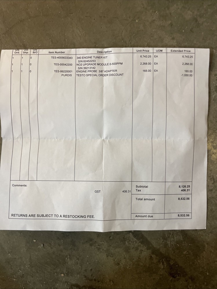 testo 340 Engine combustion analyzer
