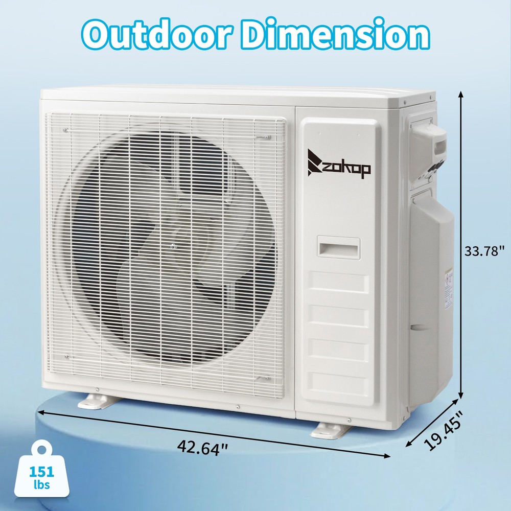 4 Zone Mini Split 38000BTU Quad Zone Mini Split Air Conditioner 4 x 25Ft Copper