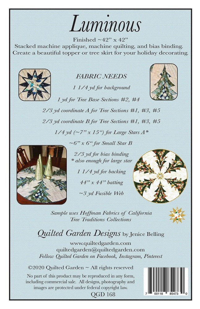 Luminous Table Topper Pattern by Jenice Belling