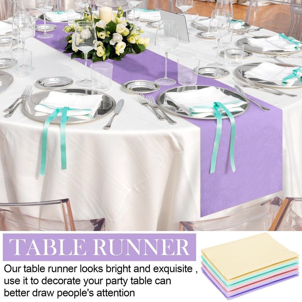 4 Pcs Easter Spring Pastel Table Runner Macaron Assorted Color Seasonal Table...