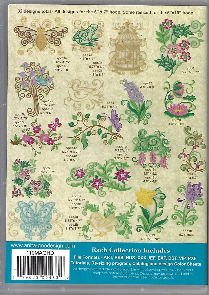 Anita Goodesign Mini Collection - Spring Curls (CD-ROM)