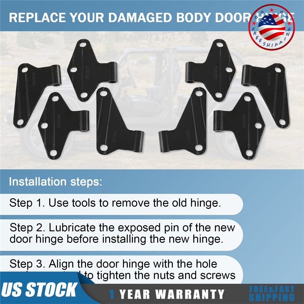 NEW Heavy-duty Body Door Hinge Bracket 2 Door Set For Jeep Wrangler JK 2007-18