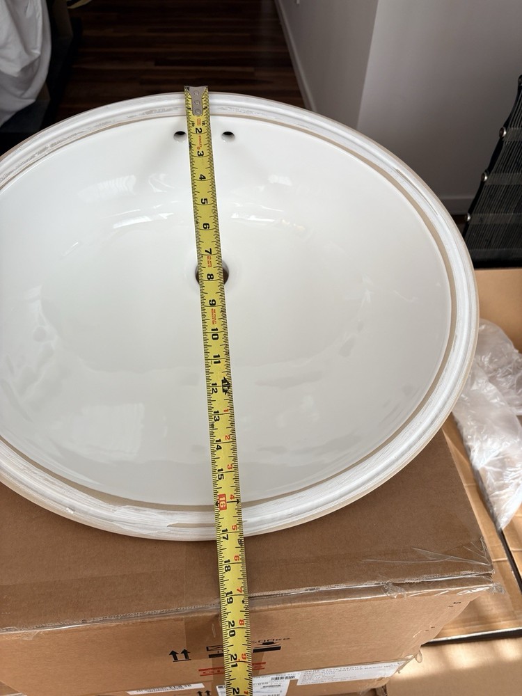 rh restoration hardware 19” Oval Sink Ceramic Undermount