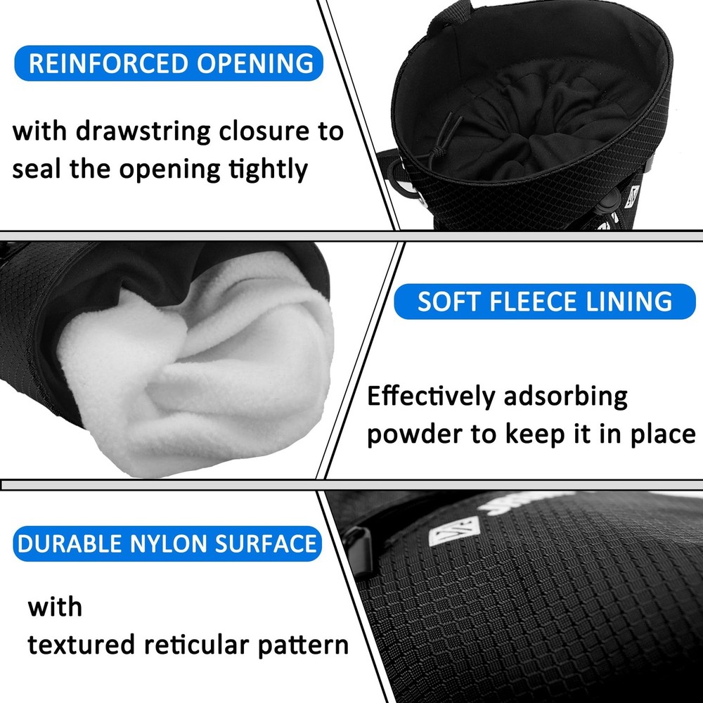 Chalk Bag for Rock Climbing Bouldering, Sealable Drawstring Closure, Capaciou...