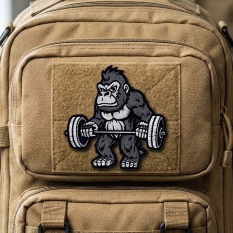 Gorilla Strength Morale Patch 3x3 Hook and Loop Tactical Embroidered Gym Bag