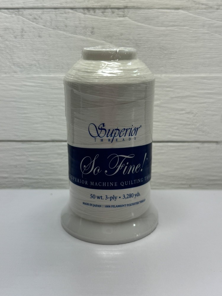 401 Snow So Fine thread by Superior Threads  Poly 50wt 3280 yards! New