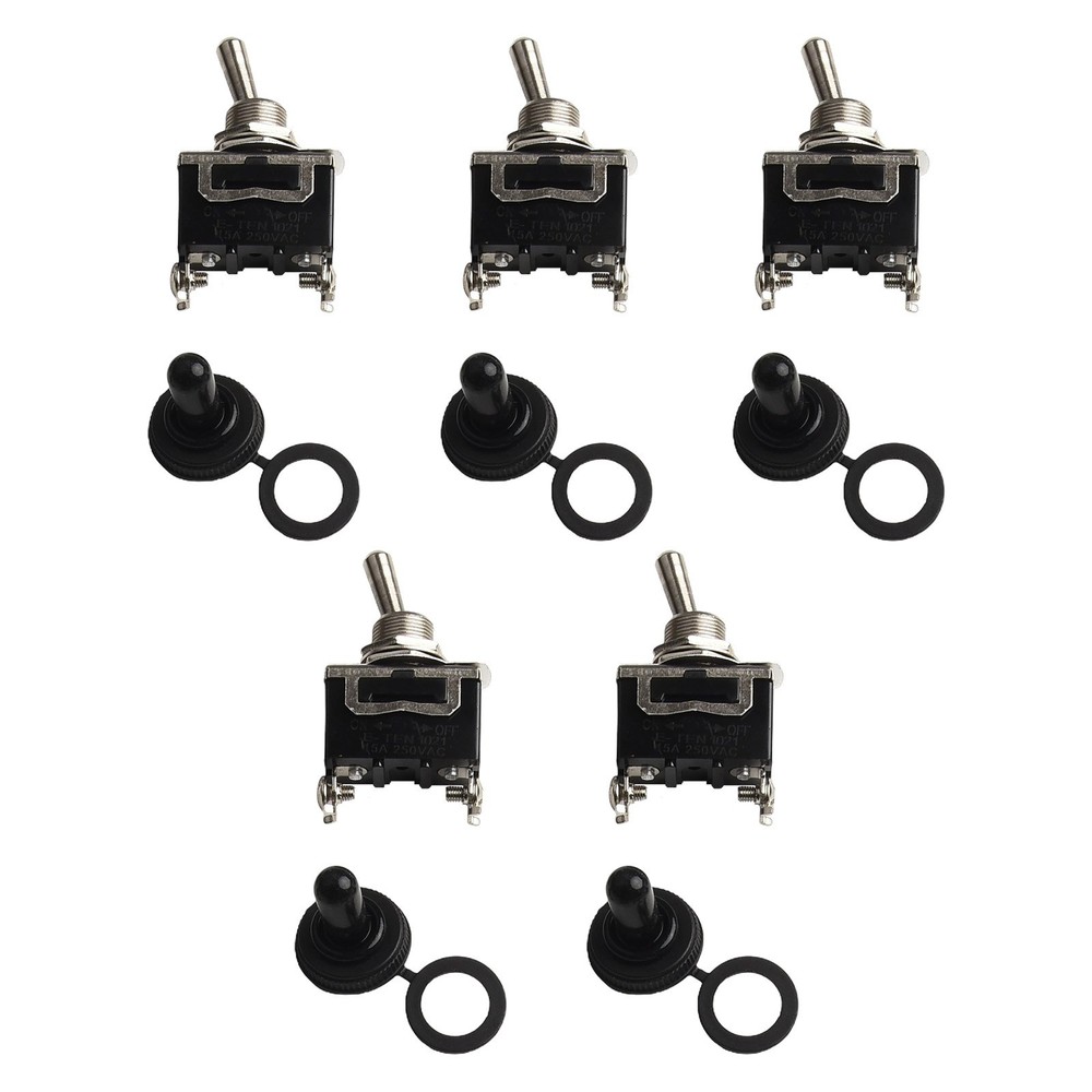 Five Pack Waterproof On Off Metal Toggles Suitable for Electrical Projects