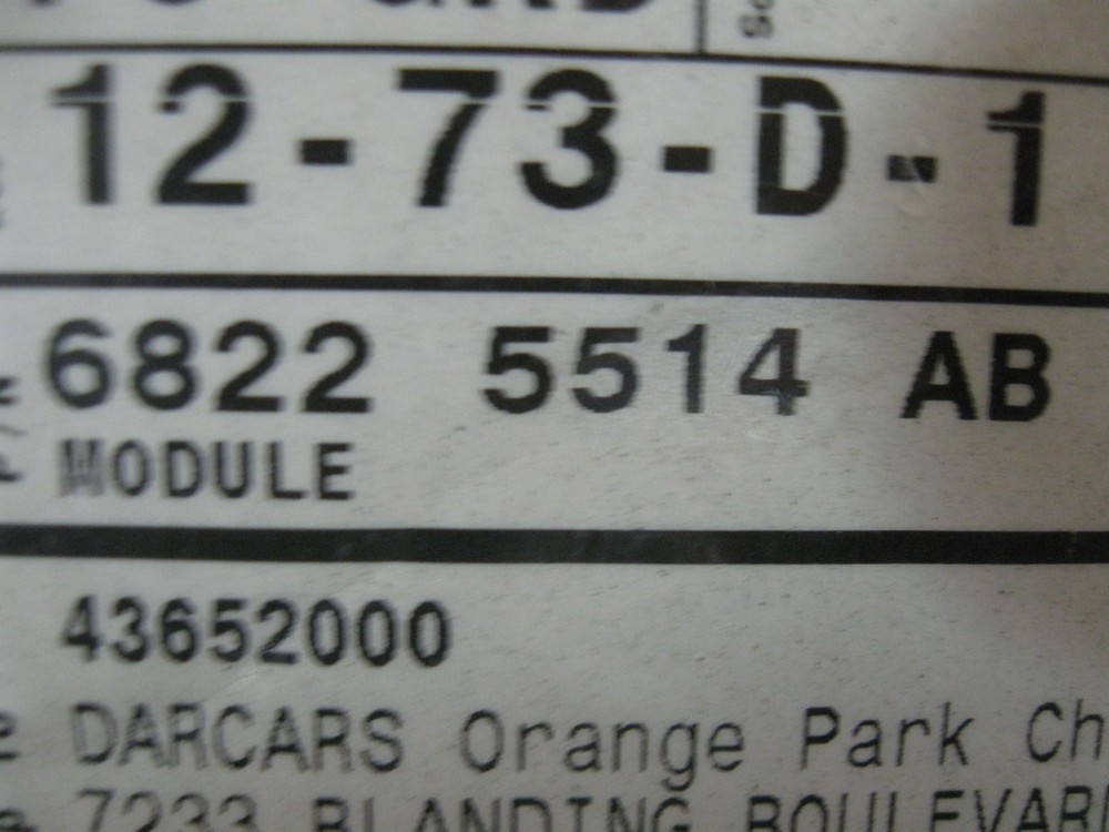Mopar 68225514AB Transmission Control Module New, Genuine