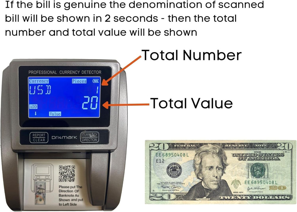 Counterfeit Detector Machine, Five Point Automatic Detection in 1 Second, Magnet