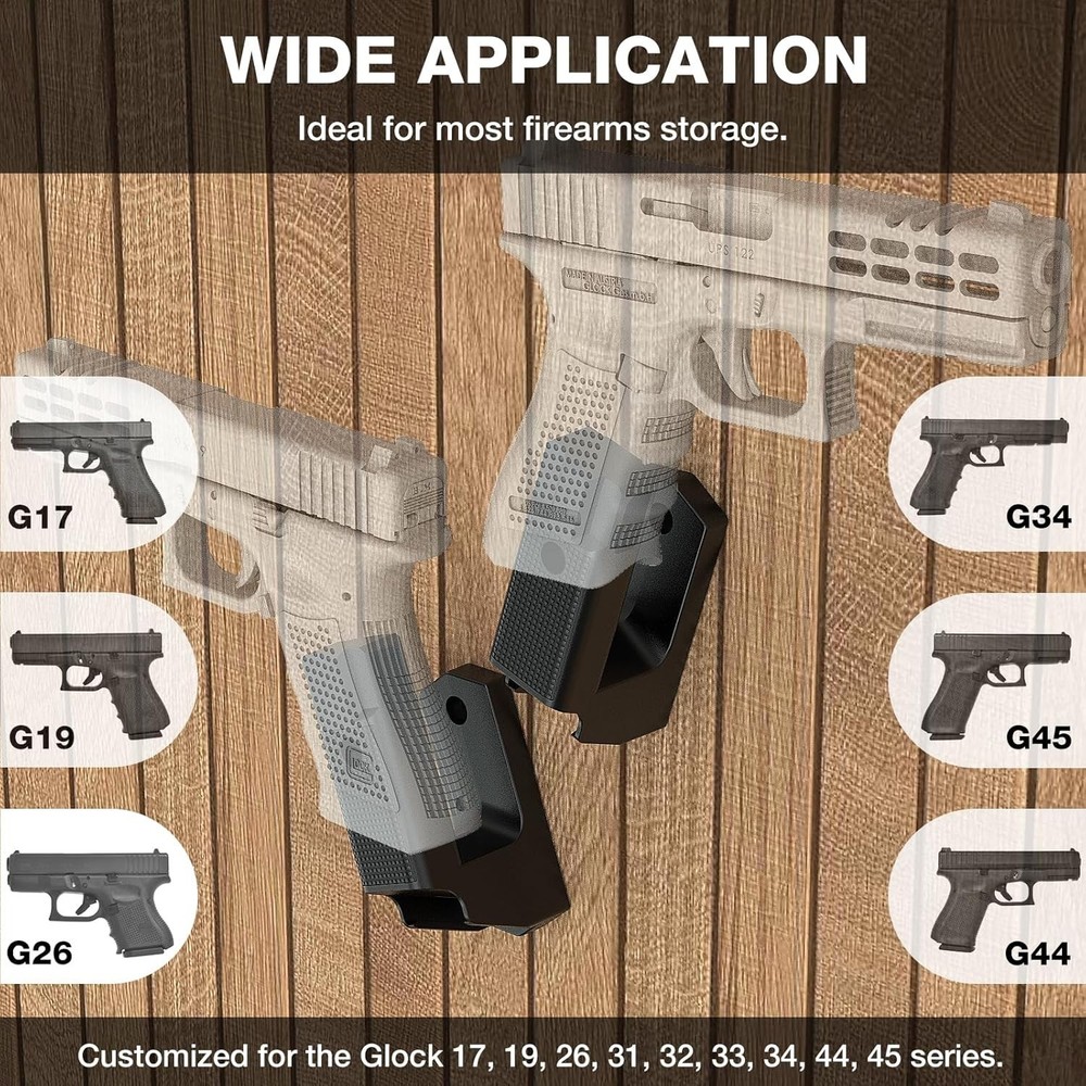Versatile Low Profile Glock Gun Mount with Mag Holder – Secure Storage Solution