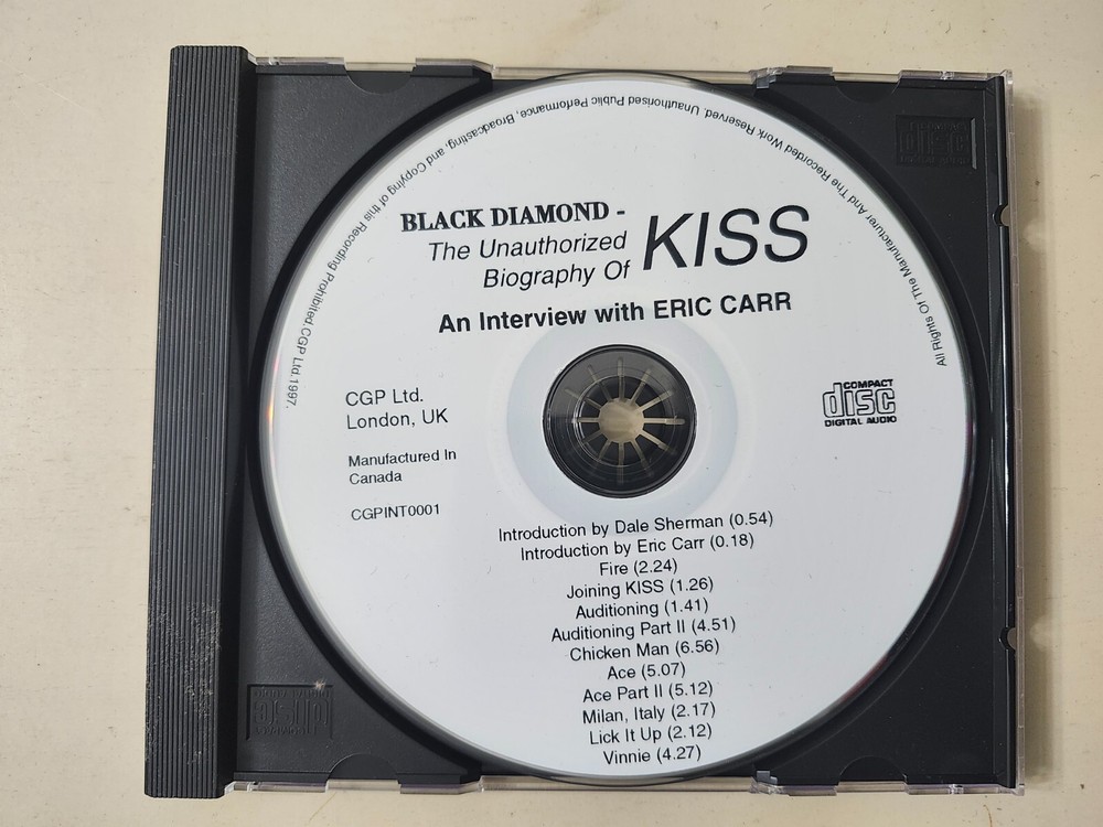 KISS Eric Carr Black Diamond Unauthorized Biography Interview CD Ace Frehley