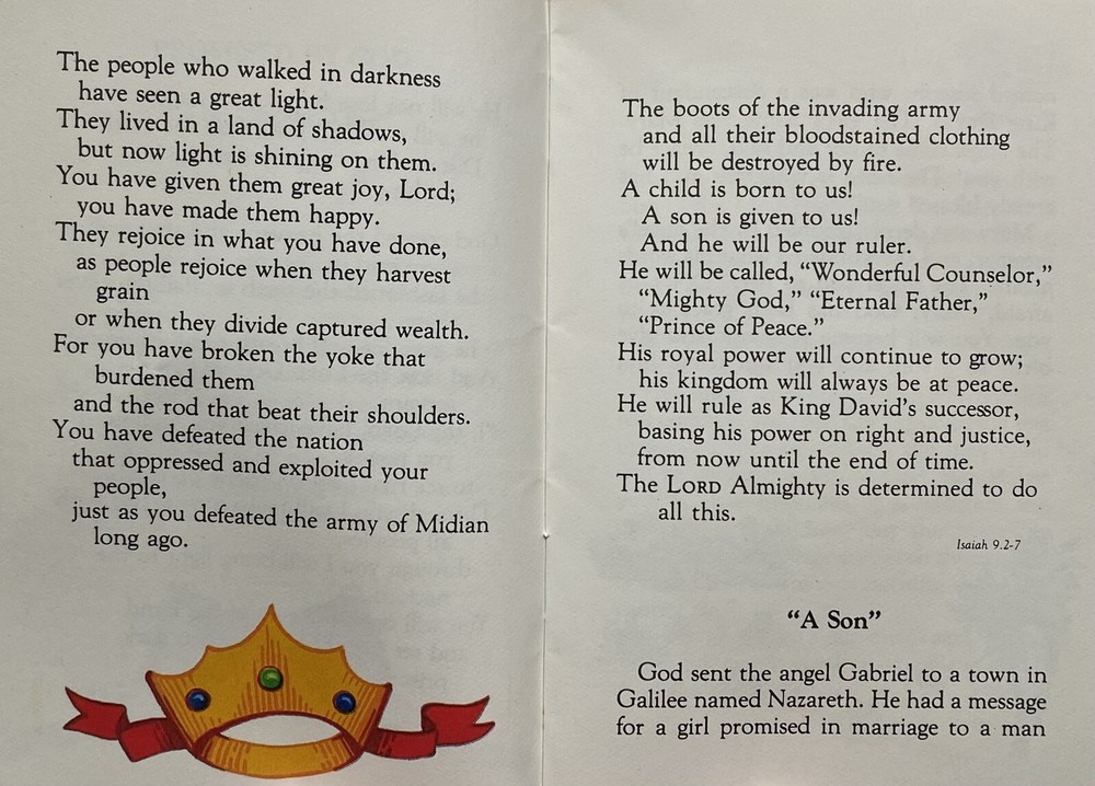 God With Us! Christmas Scriptures, Vintage 1976 Holy Devotional Booklet.