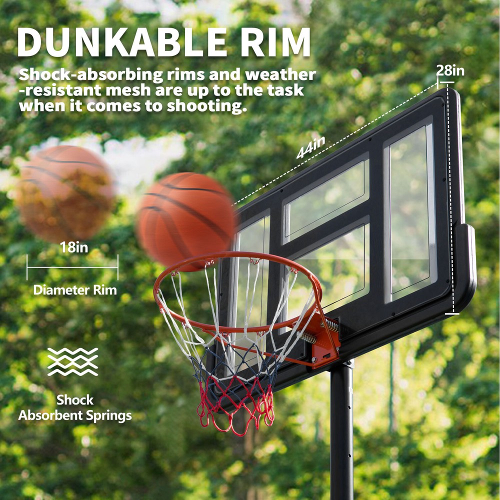 Adjustable Height Portable Basketball Hoop Stand - Backboard Goal System