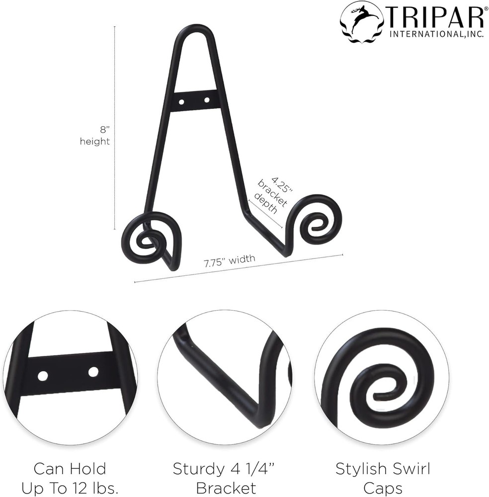 Durable Iron Triangular Scroll Rack - Perfect for Artwork and Plate Display