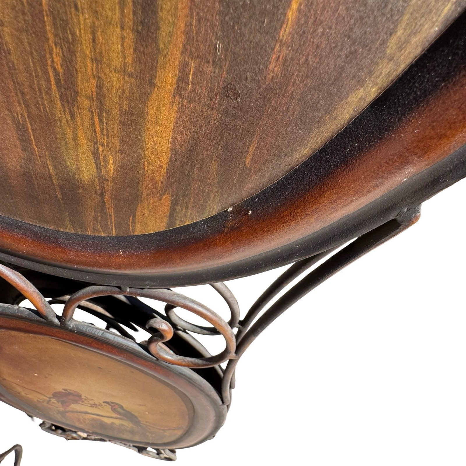 Tropical Parrots Decorative Iron Folding Screen Room Divider Painted Panel Birds