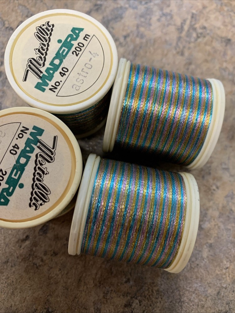 4 Spools MADEIRA Metallic Polyester Embroidered Thread 200M, ASTRO -4 Color