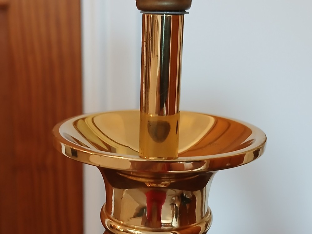 SEARCHLIGHT Brass and black column table lamp base