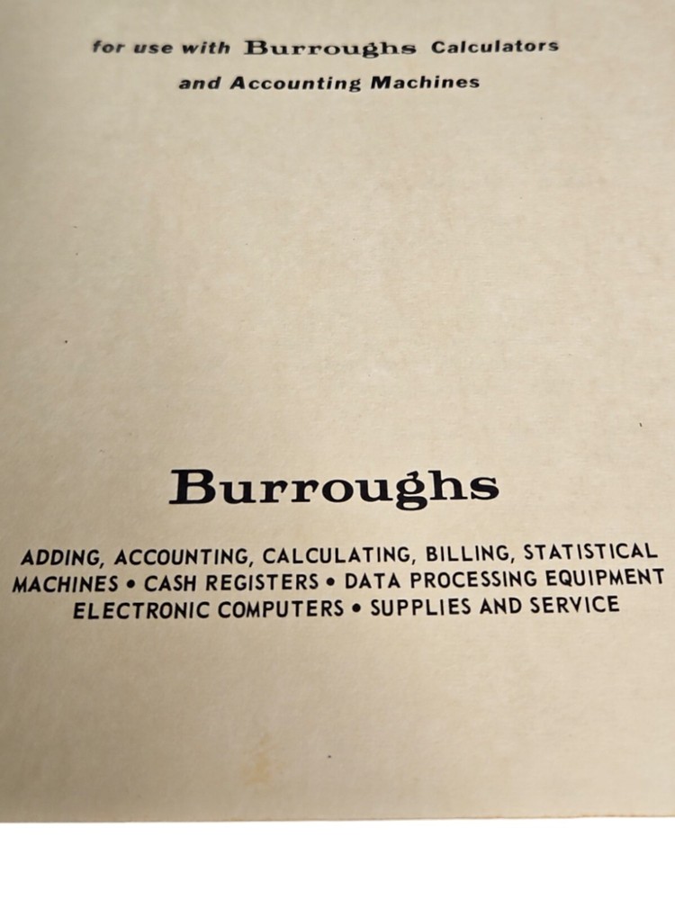 1965 Burroughs Accountant Machines Computing Calculators - Field Engineer 
