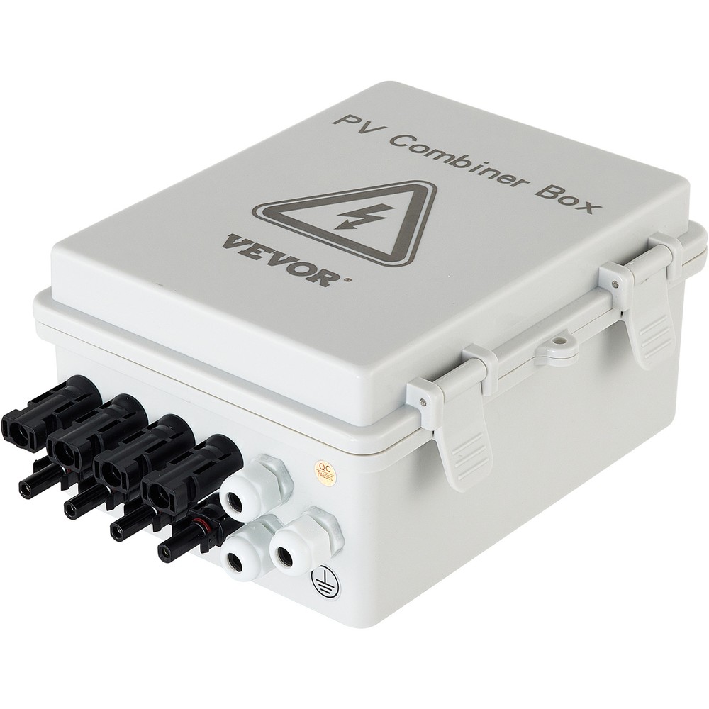VEVOR Solar PV Combiner Box 4 String 15A for Solar Panel System ABS Case IP65
