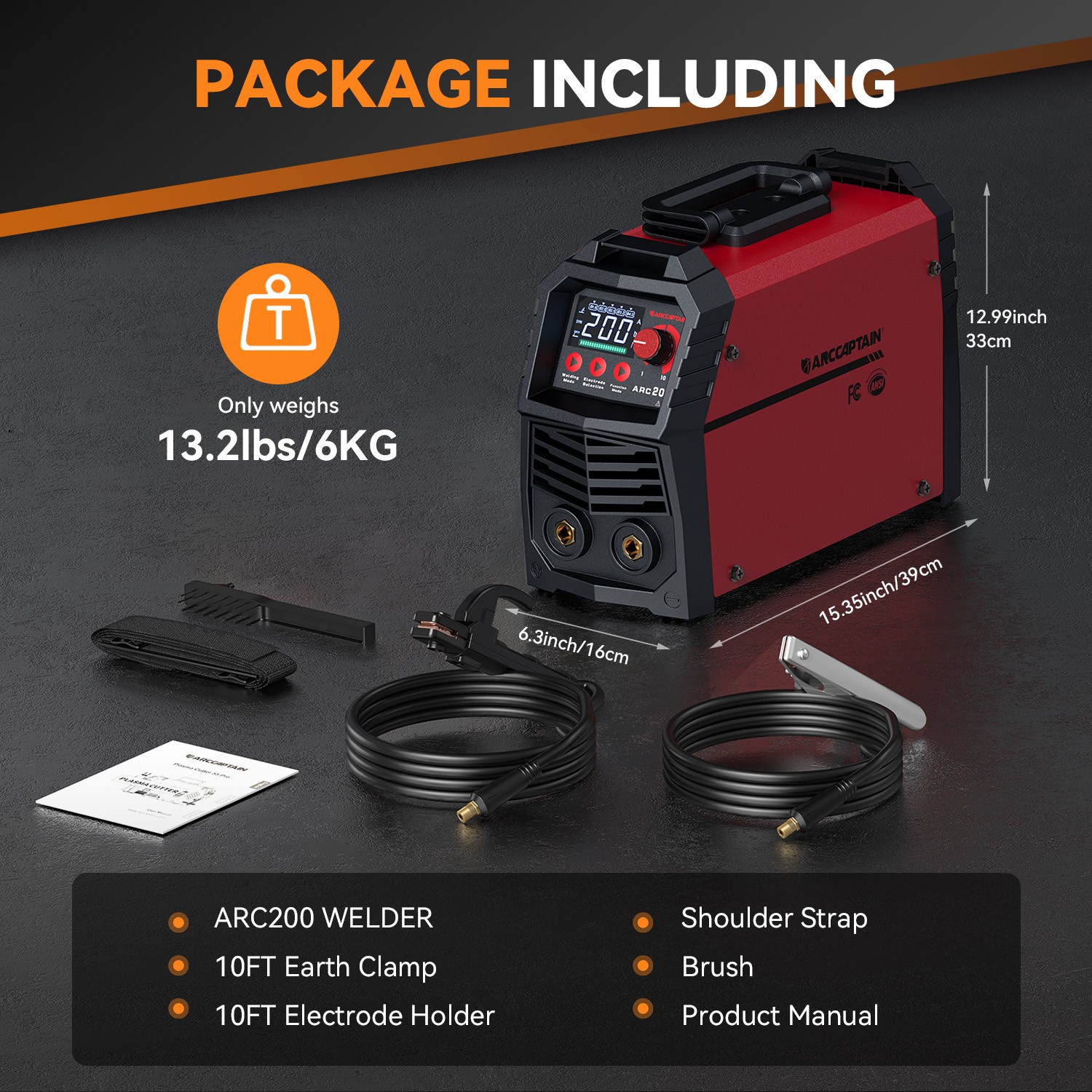 200A Stick Welder 110/220V ARC/MMA/Lift TIG Welding Machine IGBT Inverter Portab