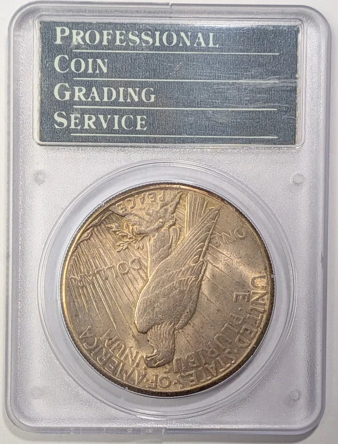 1928 P Peace Silver Dollar PCGS MS-60 OGH Rattler CAC