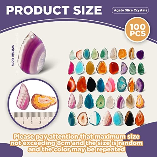100 Pieces Geode Agate Slice Crystals Bulk Polished Geodes Stones Light Table