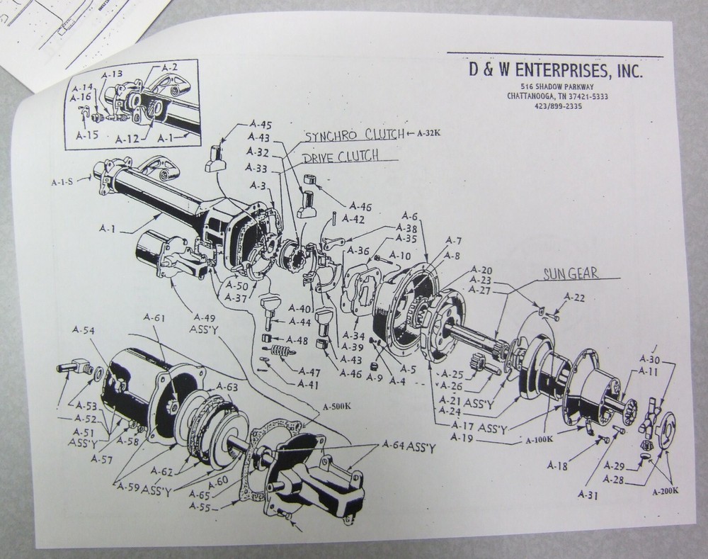 HALIBRAND CHAMP QUICK CHANGE DIFFERENTIAL TECH MANUAL & D&W COLUMBIA OVERDRIVE