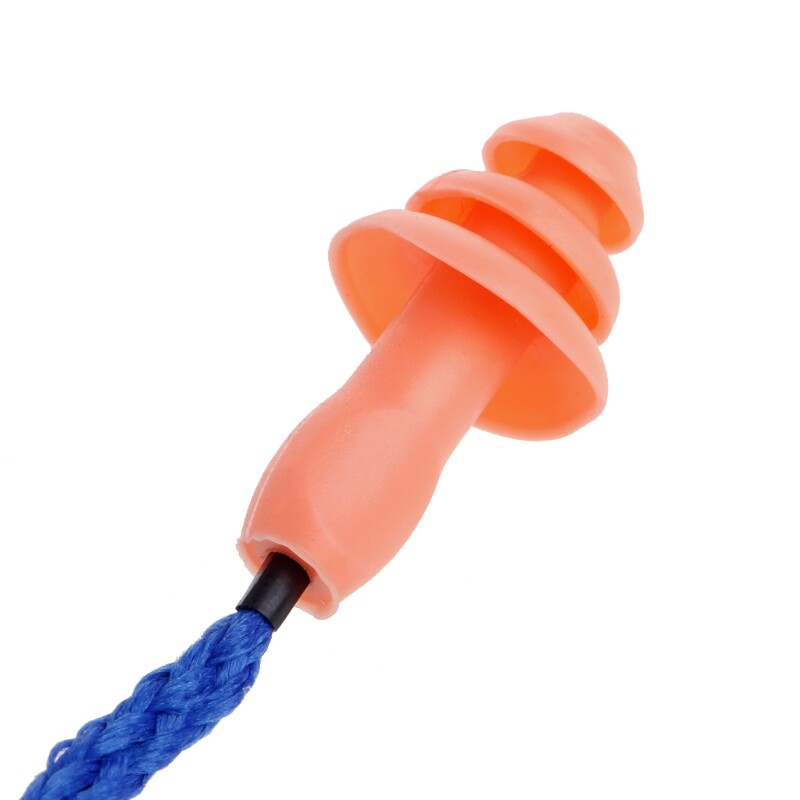 Soft Silicone Ear Plug Cotton String Hearing Protector Earplugs Noise Reduction