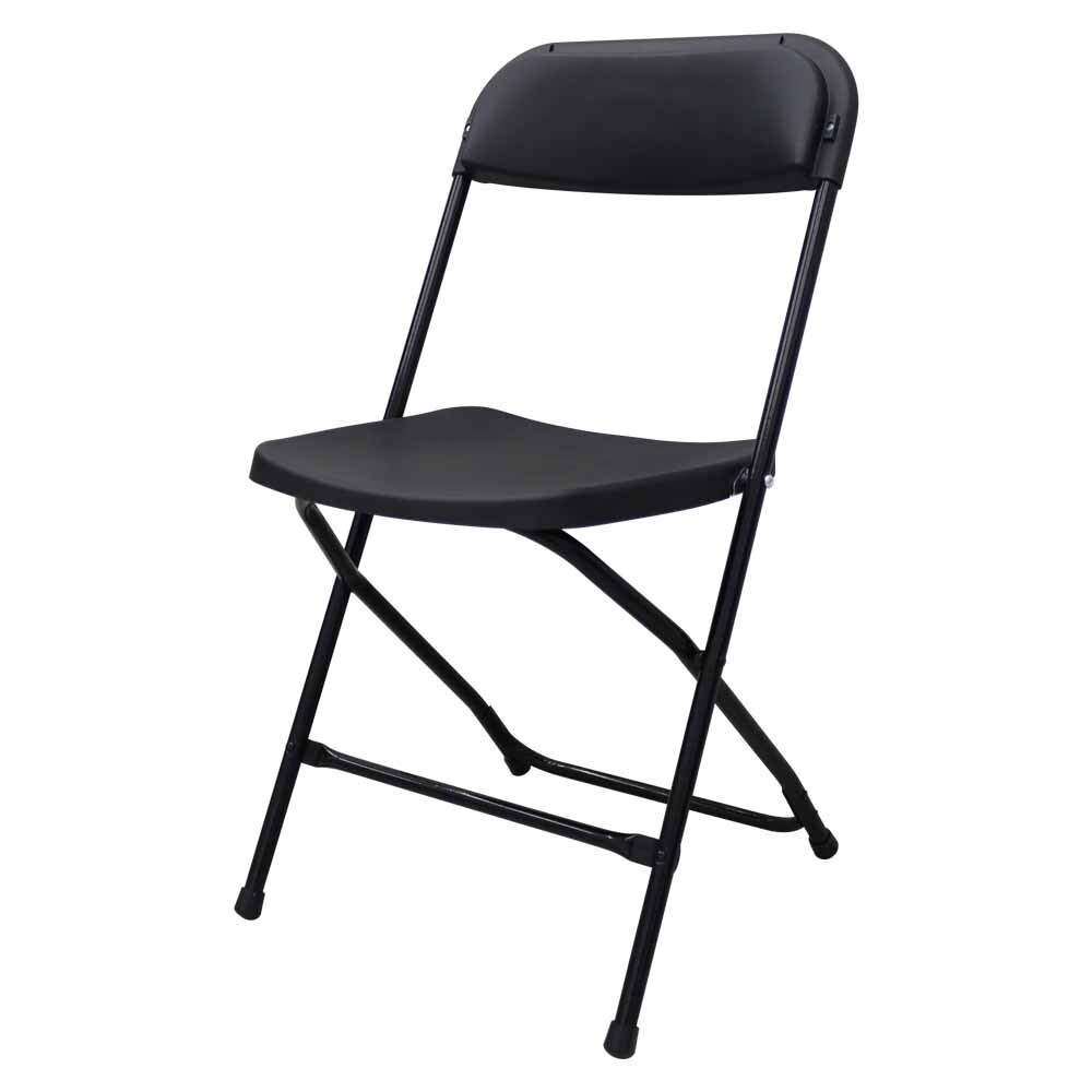 New Black Plastic Folding Chairs Stackable Chairs Enlarged Surface 10pcs/set