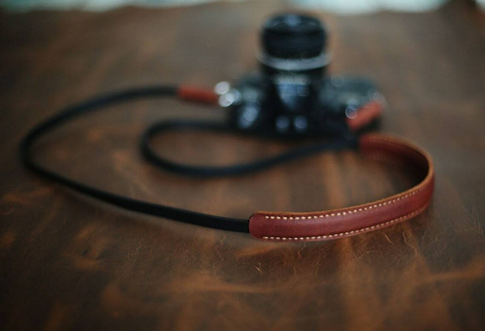 Handmade leather reduce pressure camera strap thicken shoulder widened windmup