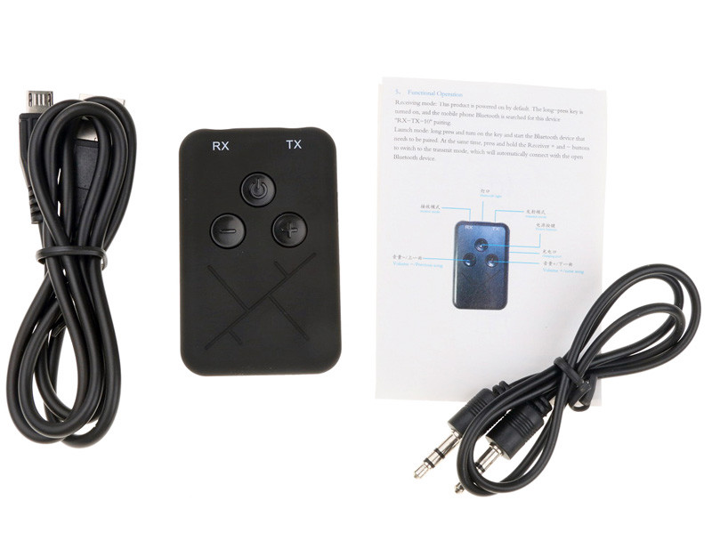 Bluetooth V5.0 Transmitter and Receiver with 3.5mm Audio Input-Out USB Charging