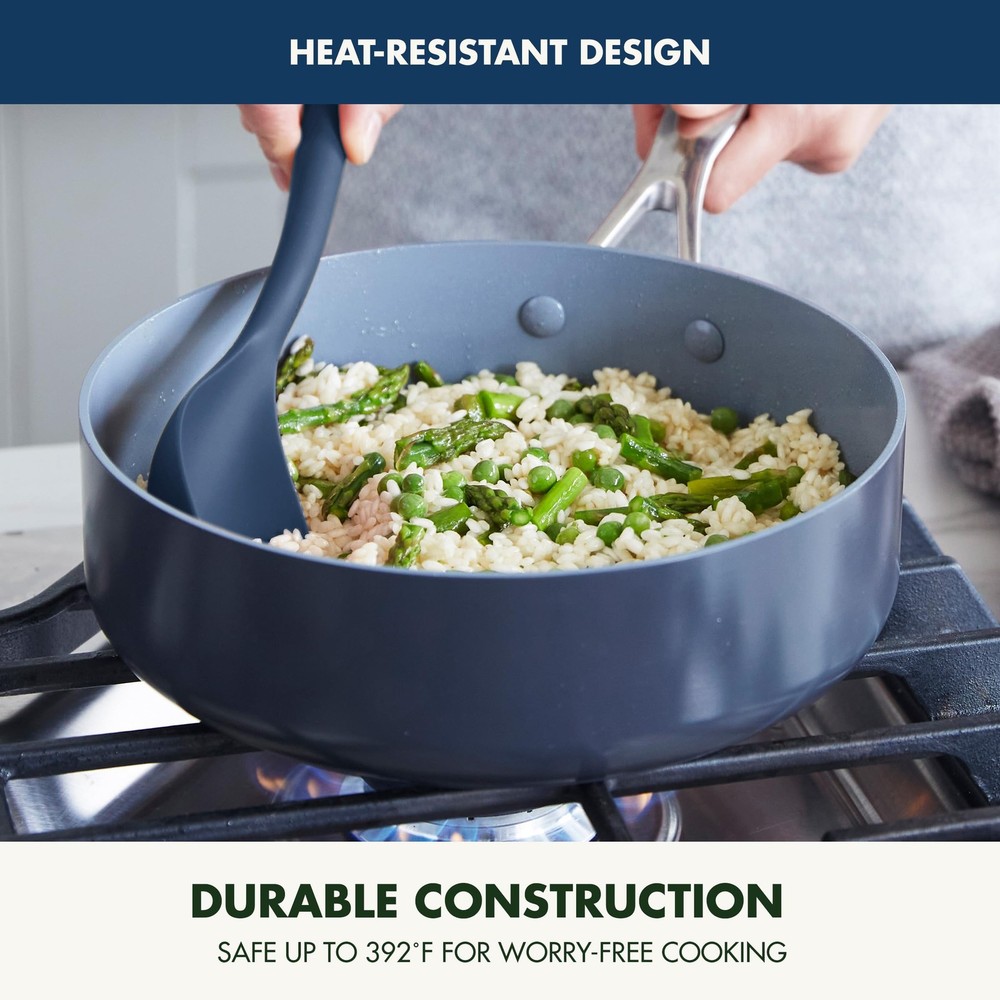 Silicone Solid Spoon, Mixing Stirring Serving, Cooking Kitchen Utensil, Flexi...